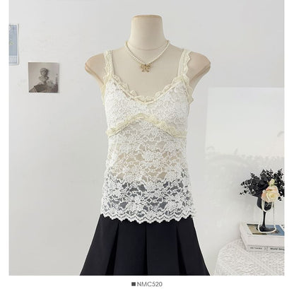 Lace Panel Camisole Top