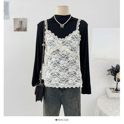 Lace Panel Camisole Top