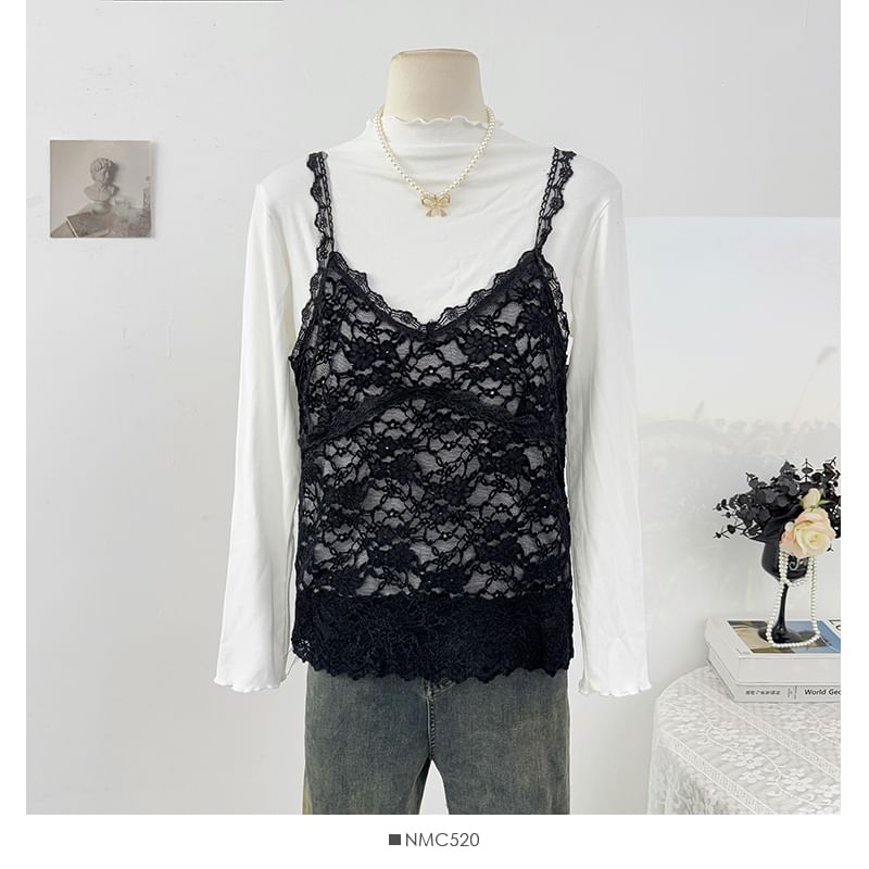 Lace Panel Camisole Top