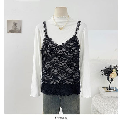 Lace Panel Camisole Top