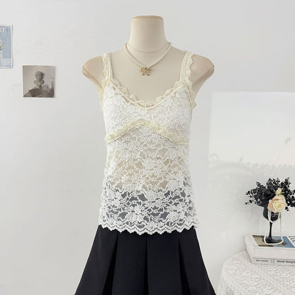 Lace Panel Camisole Top