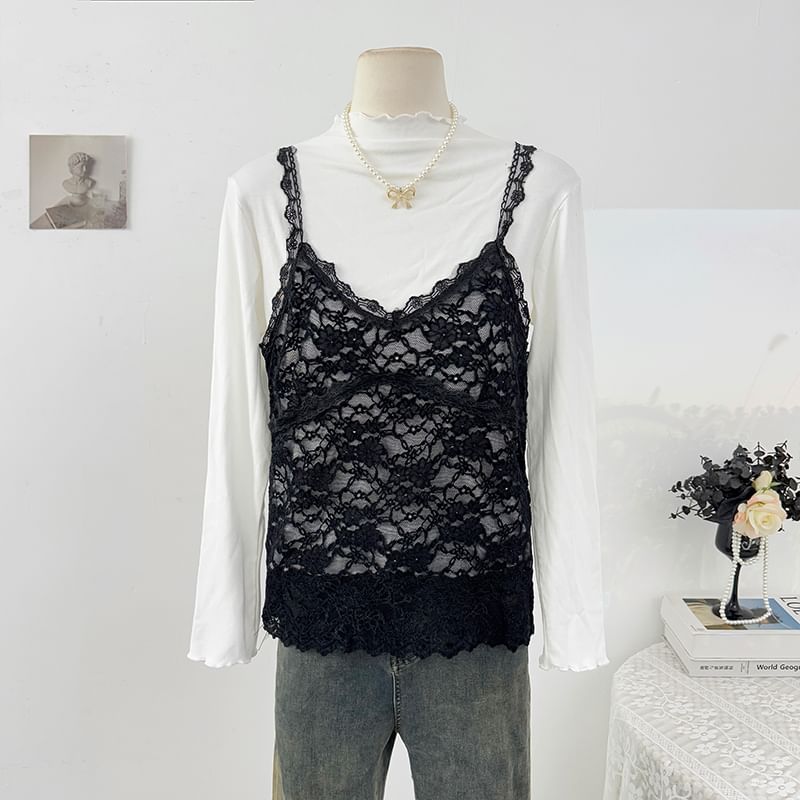 Lace Panel Camisole Top