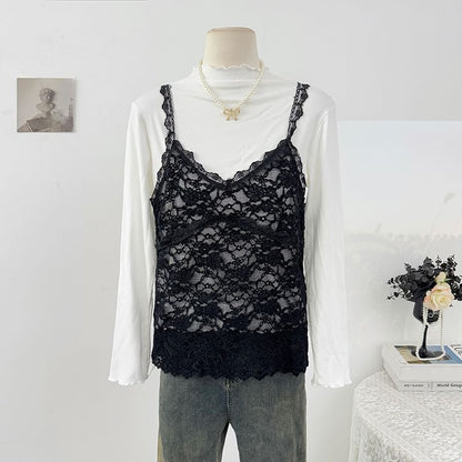 Lace Panel Camisole Top