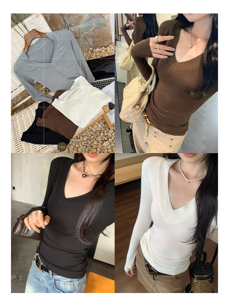 Classic V-Neck Long Sleeve Tee
