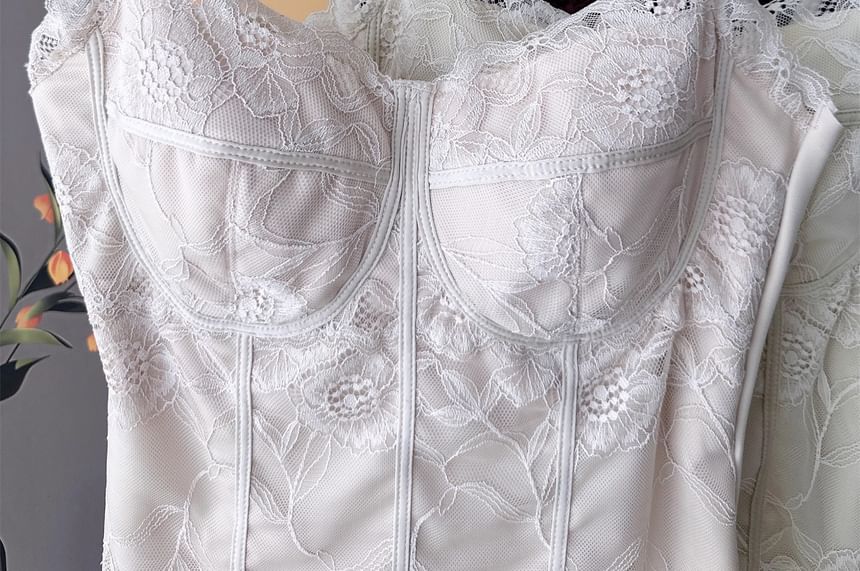 Fleece-Lined Padded Lace Cami Top