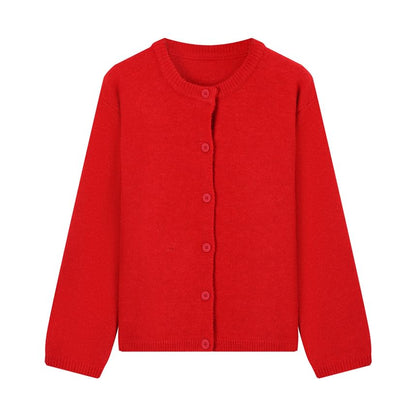 Round Neck Plain Button Up Cardigan / Long-Sleeve V-Neck Dotted Twisted Top / Lace Bra Top