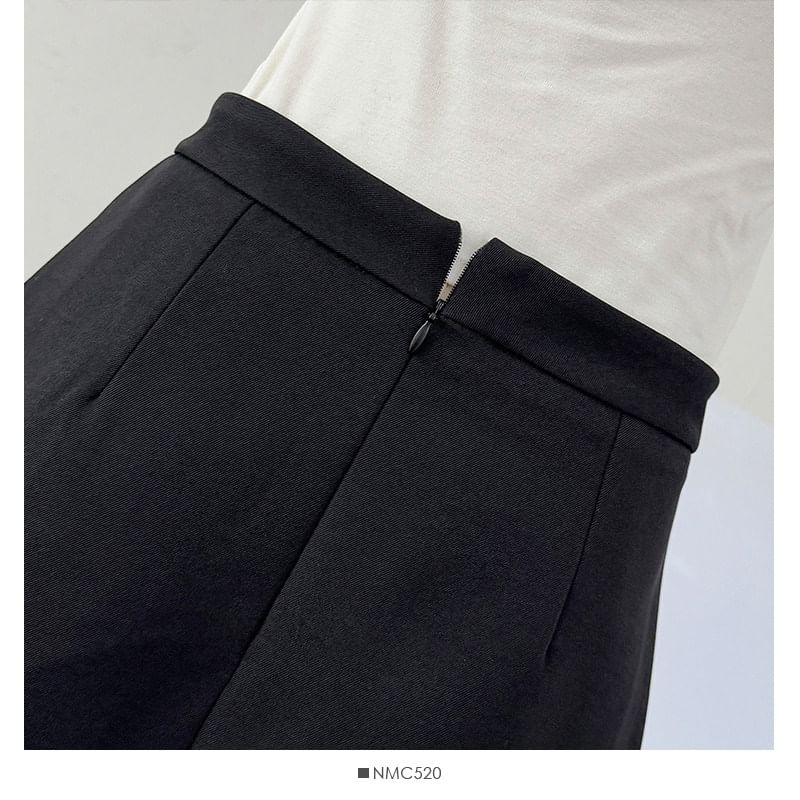 Plaid Ruched Hem Mini Pencil Skirt