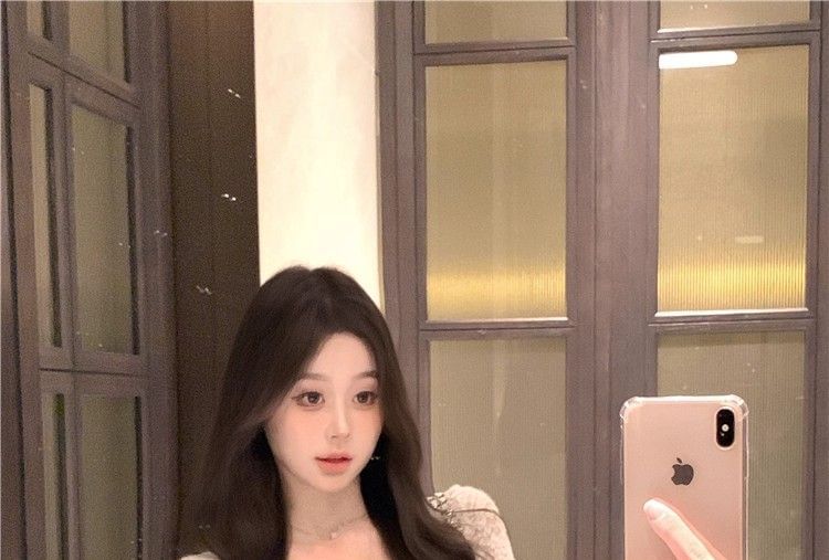 V-Neck Cutout Lace Crop Top with Long Sleeves