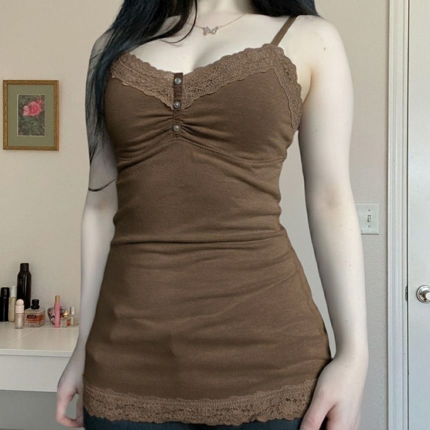 V-Neck Lace Camisole Top
