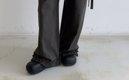Pleated Mini Skirt and Wide Leg Pants Set