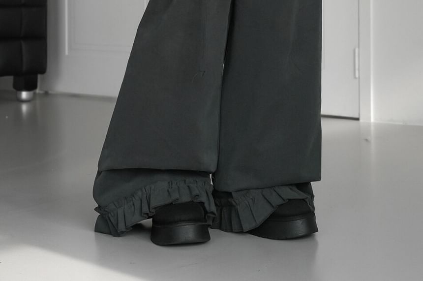 Pleated Mini Skirt and Wide Leg Pants Set