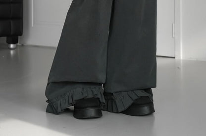 Pleated Mini Skirt and Wide Leg Pants Set