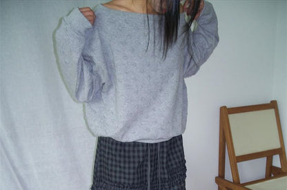Gingham Ruffle Straight Skirt