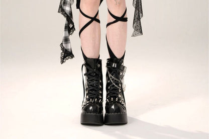 Plaid Lace Trim Asymmetrical A-Line Mini Skirt