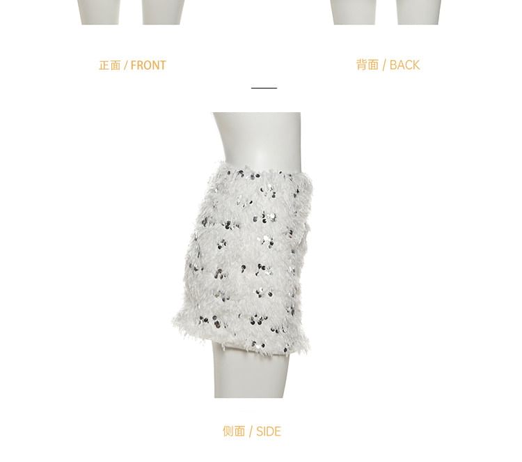 Scoop Neck Long-Sleeve Bodysuit and Low Waist Mini Skirt
