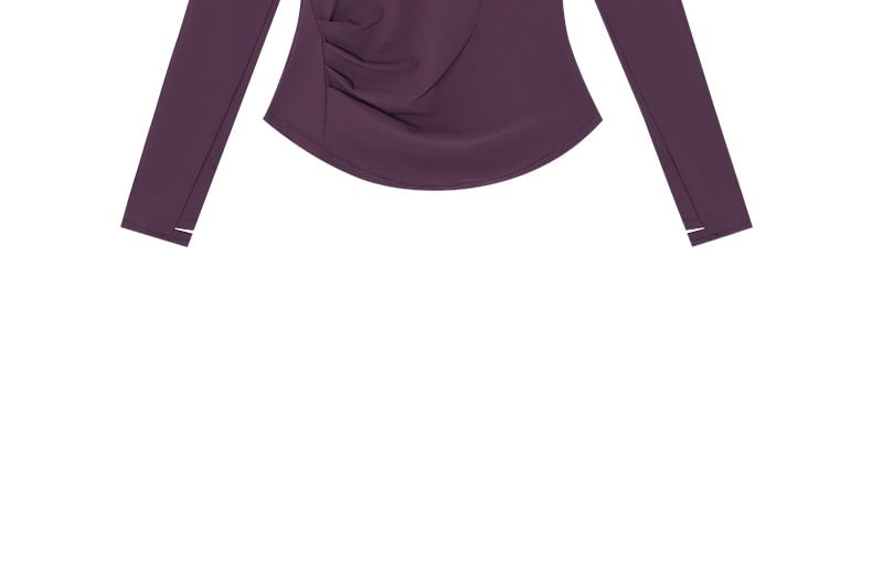 Notched Long-Sleeve Athletic Top