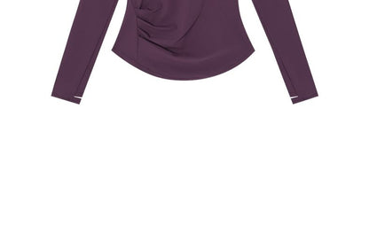 Notched Long-Sleeve Athletic Top