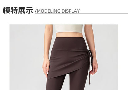 Asymmetrical Skirt Overlay Yoga Leggings