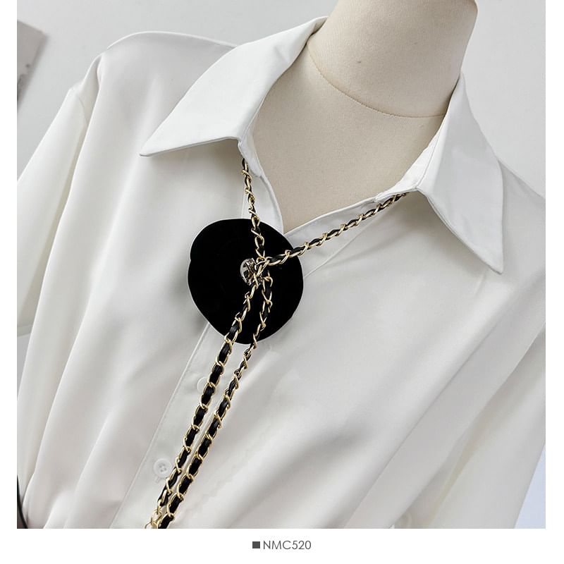 Corsage Necklace Tunic with Belt