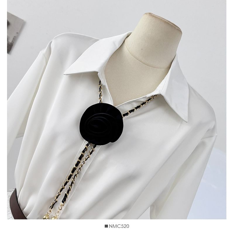 Corsage Necklace Tunic with Belt