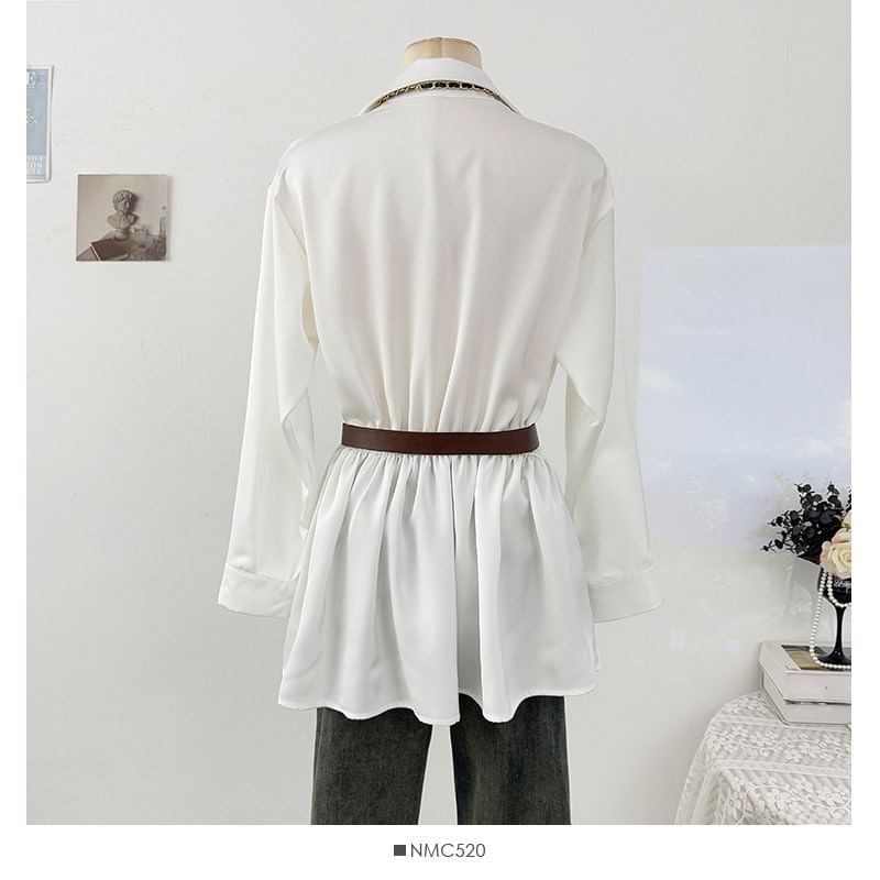 Corsage Necklace Tunic with Belt