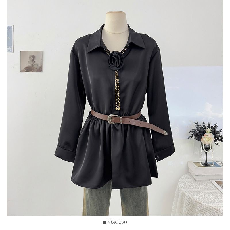 Corsage Necklace Tunic with Belt