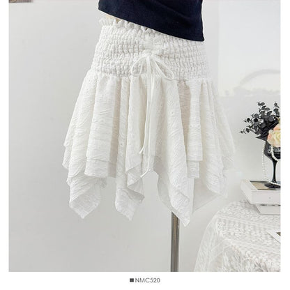 Asymmetric Smocked Tube Top with Flowy Hem