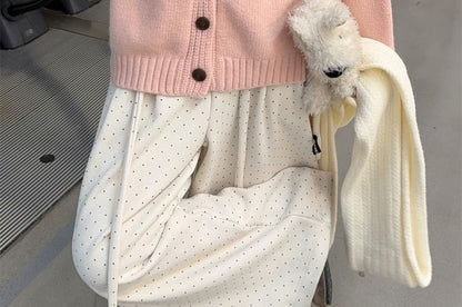 Plain Hooded Button-Up Cardigan