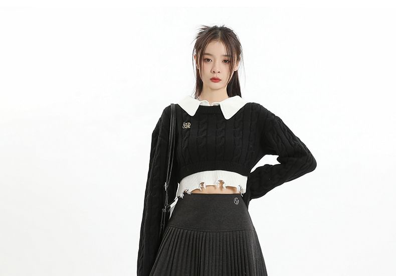 High-Waist Pleated Solid A-Line Mini Skirt