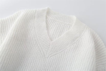 Fringed V-Neck Sweater