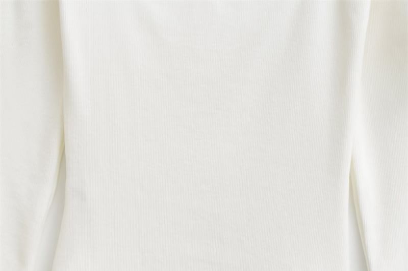 Frill Trim Lace Panel Crop T-Shirt with Scoop Neck