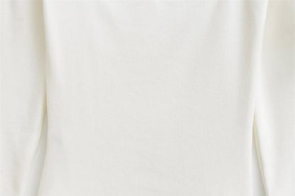 Frill Trim Lace Panel Crop T-Shirt with Scoop Neck