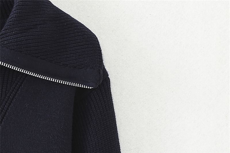 Half-Zip Stand Collar Crop Sweater