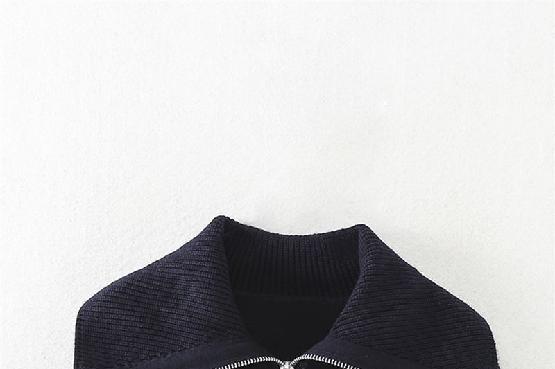 Half-Zip Stand Collar Crop Sweater