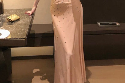 Sleeveless Scoop Neck Sequin Maxi A-Line Dress