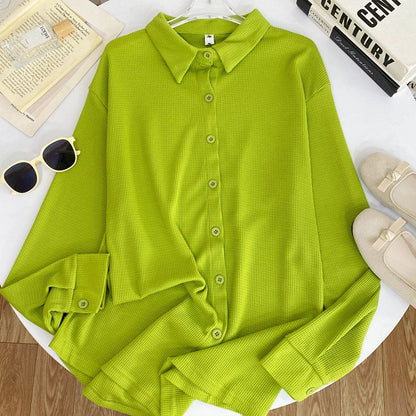 Long-Sleeve Waffle Knit Tee and Shorts Co-ord