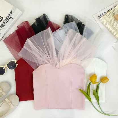 Sleeveless V-Neck Solid Crop Tee with Cap Sleeves