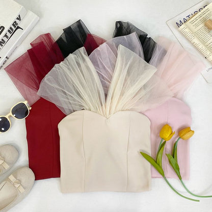 Sleeveless V-Neck Solid Crop Tee with Cap Sleeves