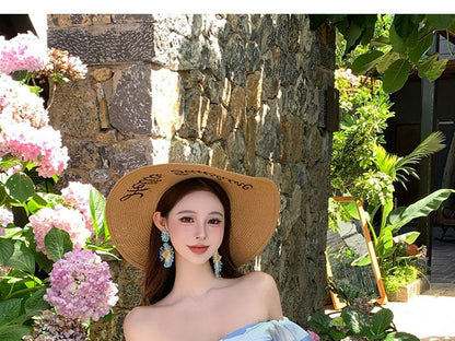 Ruffle Sleeve Off-Shoulder Color Block Maxi A-Line Dress