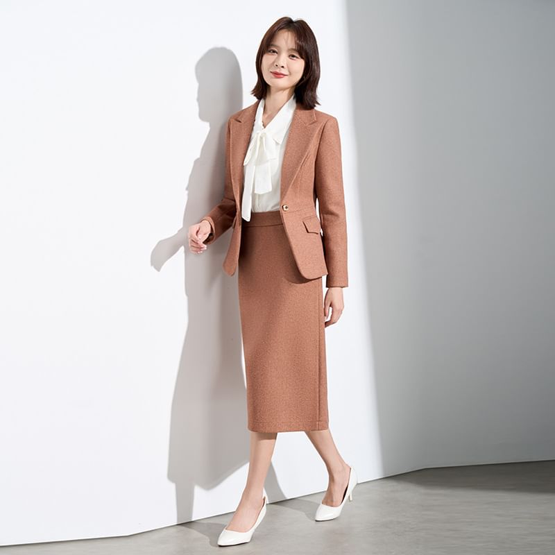 Blazer and Midi Pencil Skirt Set