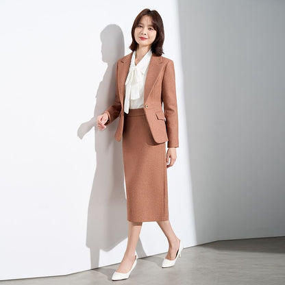 Blazer and Midi Pencil Skirt Set