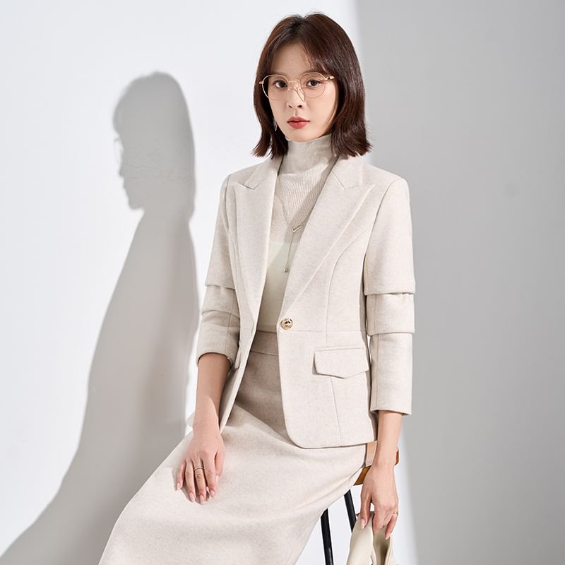 Blazer and Midi Pencil Skirt Set