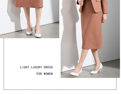 Blazer and Midi Pencil Skirt Set