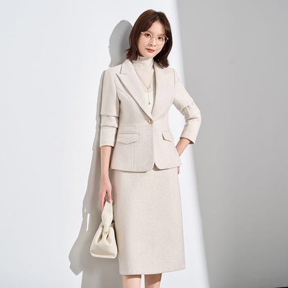 Blazer and Midi Pencil Skirt Set