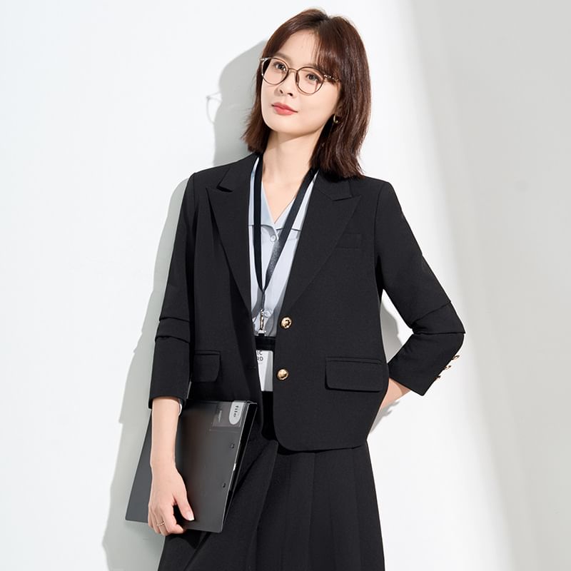 Double Breasted Blazer and Midi Skirt Set
