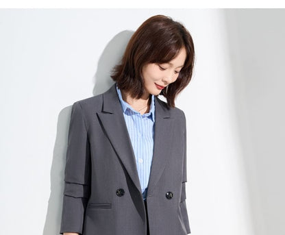Double Breasted Blazer and Midi Skirt Set