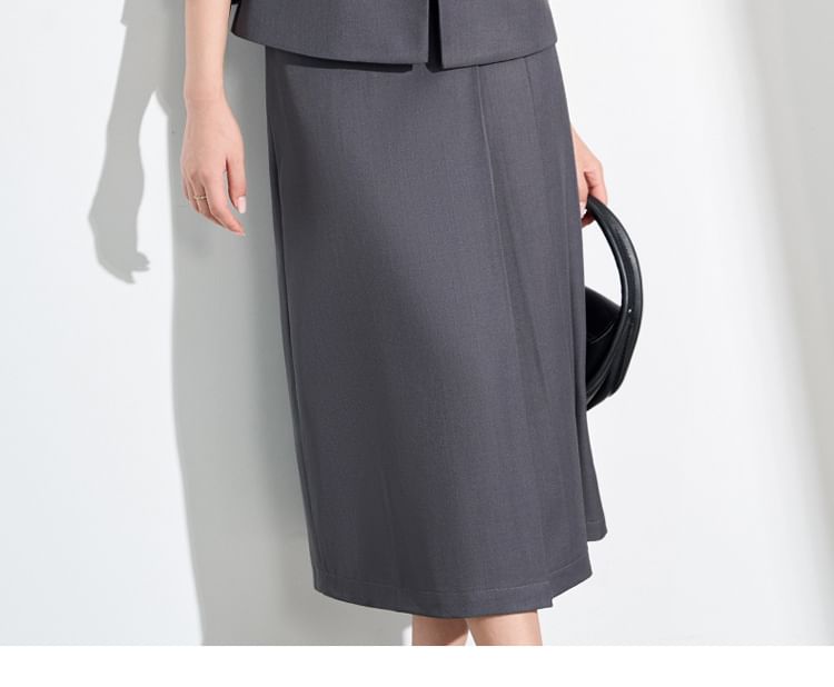 Double Breasted Blazer and Midi Skirt Set