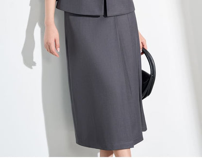 Double Breasted Blazer and Midi Skirt Set