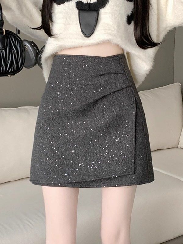 Glitter Mini A-Line Skirt