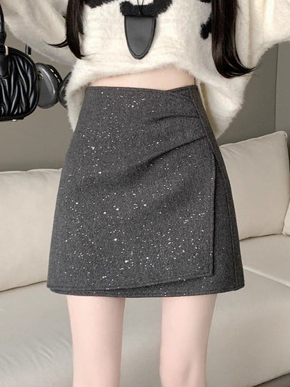 Glitter Mini A-Line Skirt